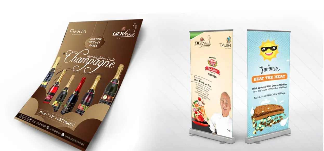 Print Design and Event Branding Work done for Unifoods by Digital Mavens